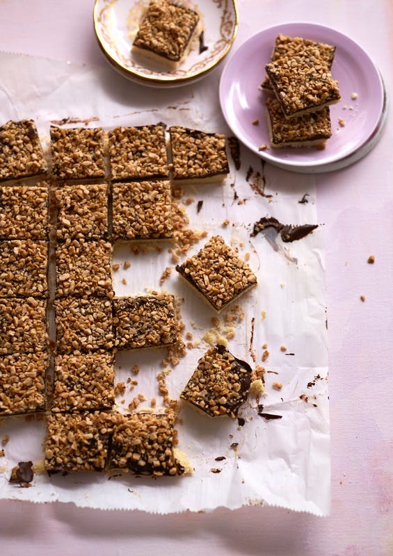 Layered chocolate toffee bars