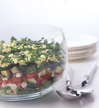 Layered Cobb salad
