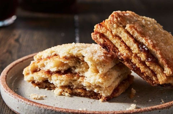 Layered fig and rosemary cornmeal scones 