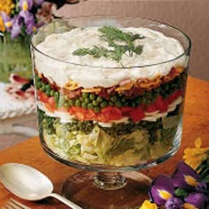 Layered lettuce salad