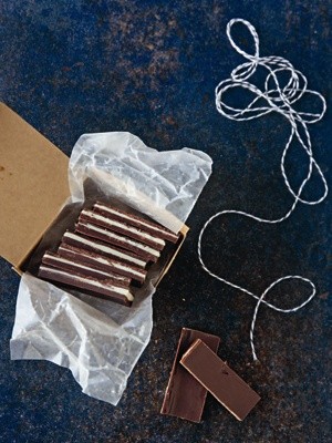 Layered mint chocolates