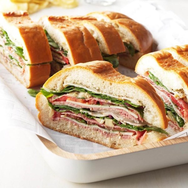 Layered picnic loaves 