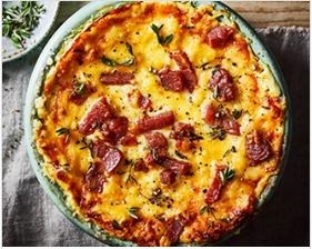 Layered polenta with soured cream & cheese