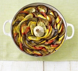 Layered roast summer vegetables 