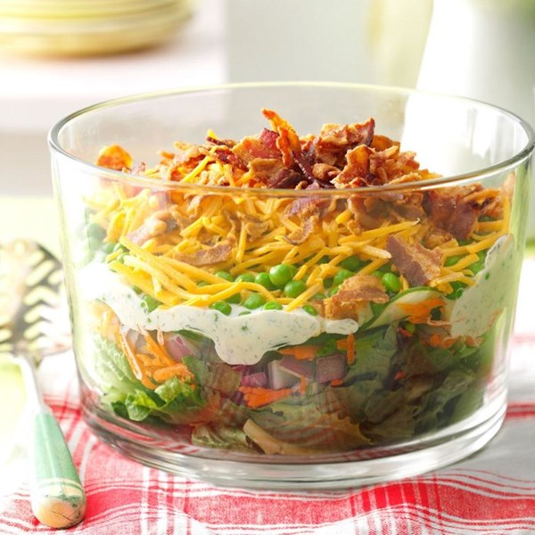 Layered salad for a crowd
