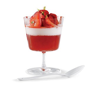 Layered strawberry-coconut panna cotta