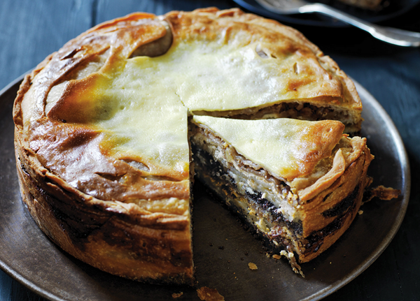 Layered strudel cake (Prekmurska Gibanica)
