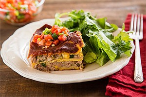 Layered Tex-Mex lasagna