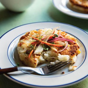 Lazy cheese arepas with slaw
