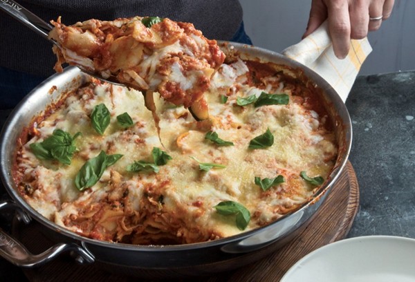 Lazy vegetable one-skillet lasagna