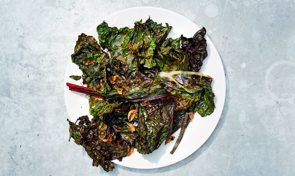 Leafy greens with spicy garlic oil