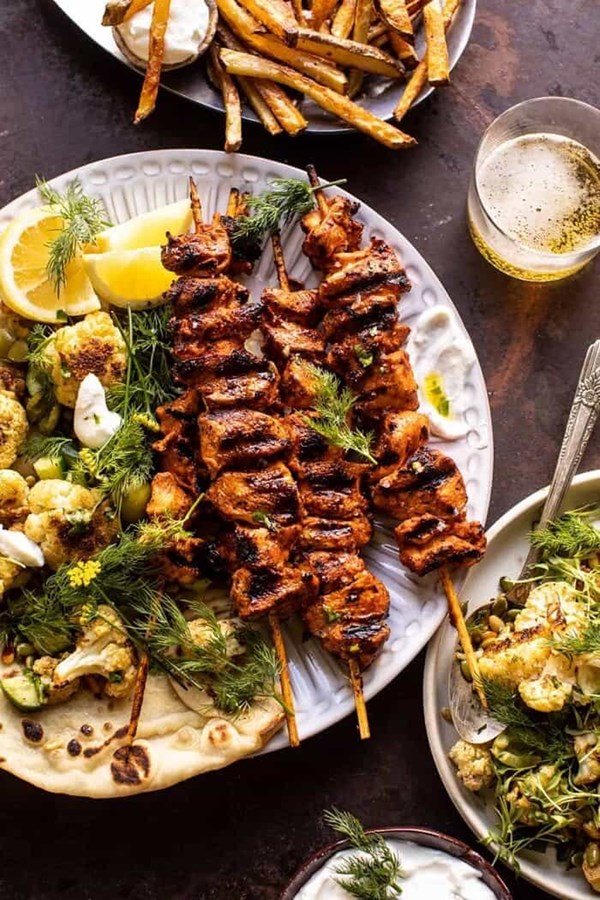 Lebanese chicken with charred lemon cauliflower