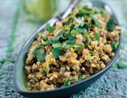 Lebanese green lentils with bulgur