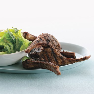 Lebanese lamb chops with lemony lettuce
