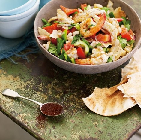 Lebanese prawn and fish salad