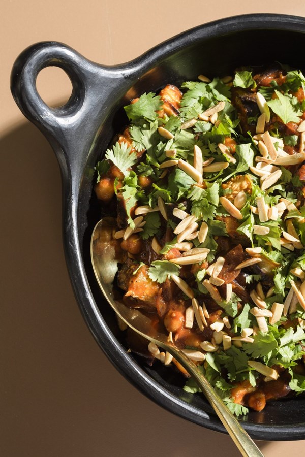 Lebanese-style eggplant and chickpea stew