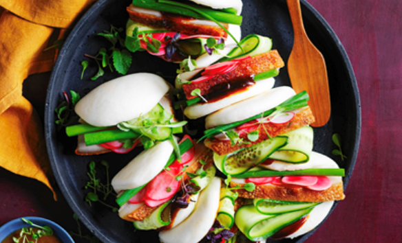 Lechon kawali pork belly bao buns