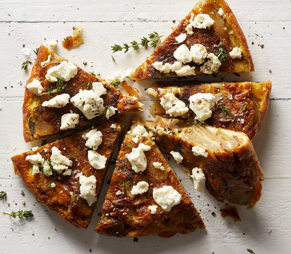 Leek & goat cheese Spanish tortilla