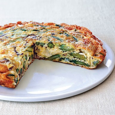 Leek and asparagus frittata