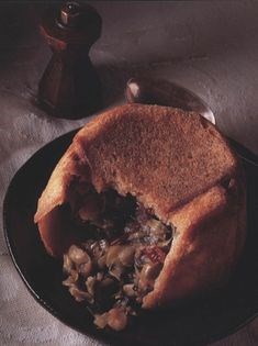 Leek and aubergine charlotte with sun-dried tomatoes