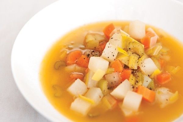 Leek and cannellini bean soup