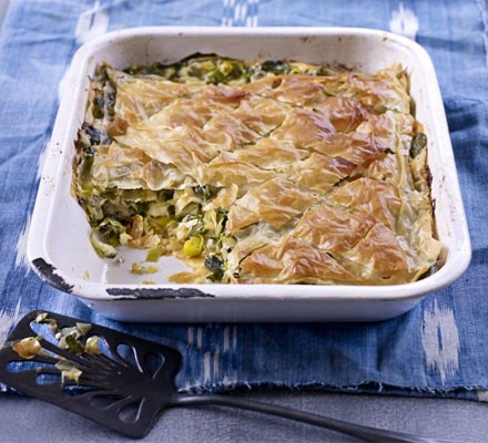 Leek and goat's cheese pie