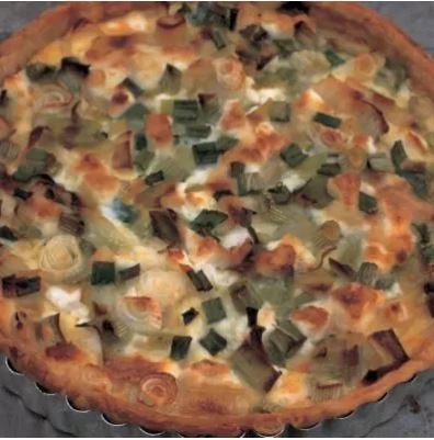Leek and goats' cheese tart