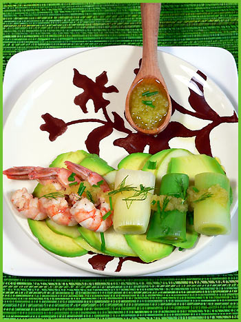 Leek and green apples