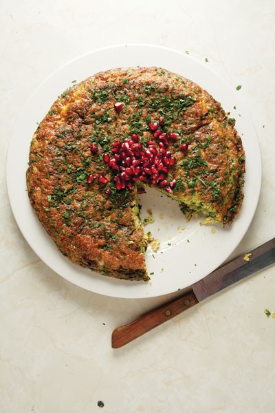 Leek and herb frittata (Kuku sabzi)