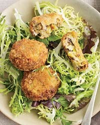 Leek-and-mushroom croquettes