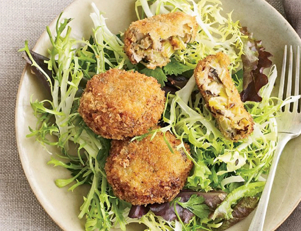 Leek-and-mushroom croquettes