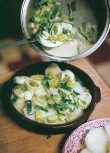 Leek and potato gratin