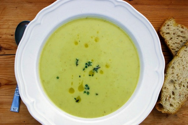 Leek and potato soup with lemongrass and coconut milk