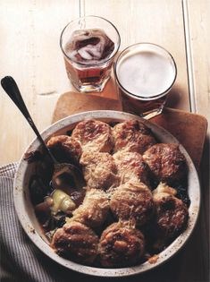 Leek and red onion cobbler with potato and cheese pastry