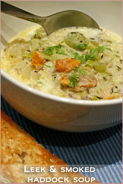 Leek and smoked haddock chowder