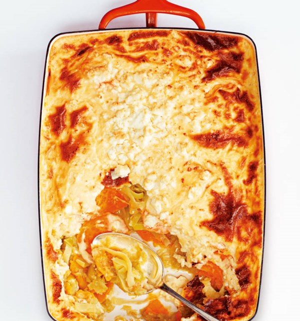 Leek and sweet potato 'moussaka'