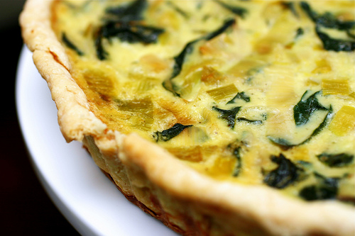 Leek and Swiss chard tart