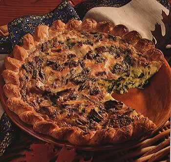 Leek and Swiss chard tart
