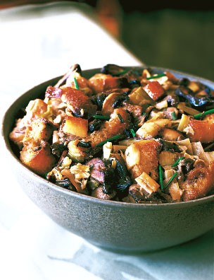 Leek and wild mushroom stuffing