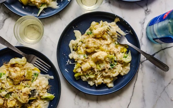 Leek, cauliflower and Fontina risotto