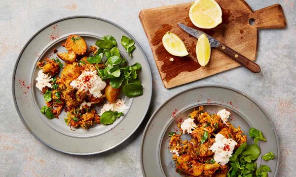 Leek, Jersey Royal and crab hash with paprika and parsley