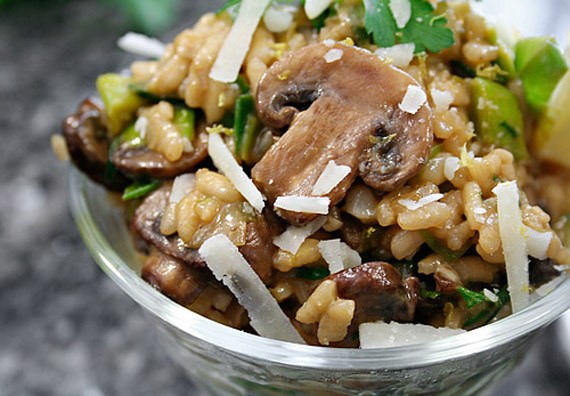 Leek, mushroom and lemon risotto