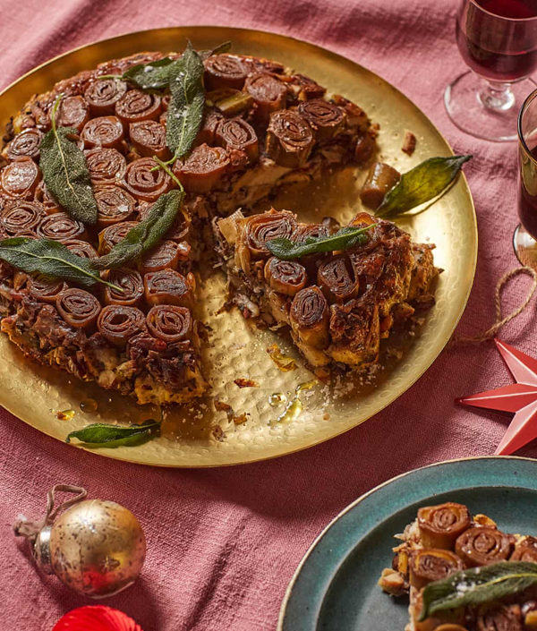 Leek nut roast Tatin