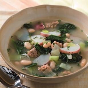 Leek, potato & spinach stew