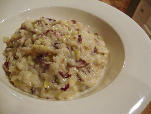 Leek, radicchio and fontina risotto