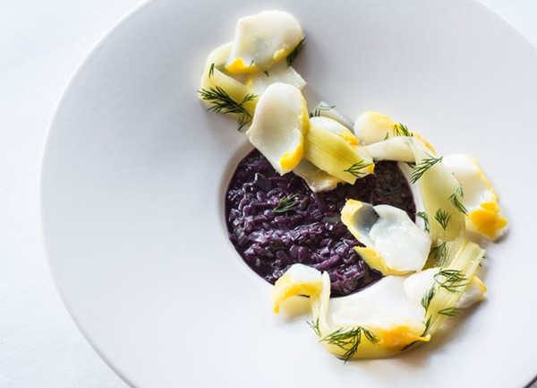 Leek risotto with smoked haddock
