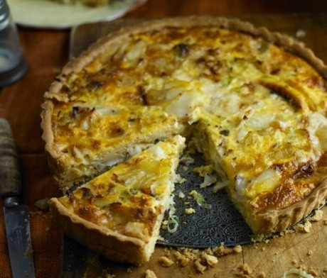 Leek, smoked haddock and Caerphilly quiche