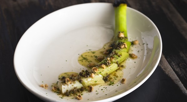 Leeks, hazelnut & brown butter