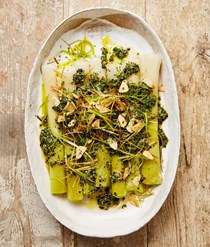 Leeks with miso and chives