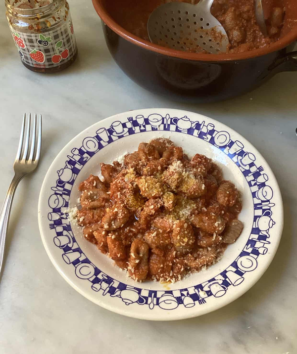 Leftover bread pasta (pisarei)